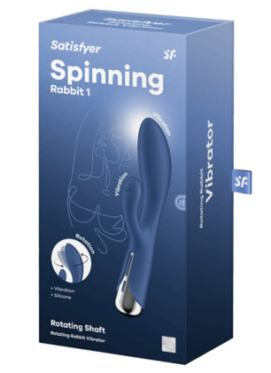 Vibromasseur rabbit USB tête rotative bleu Spinning Rabbit 1 Satisfyer - CC597856